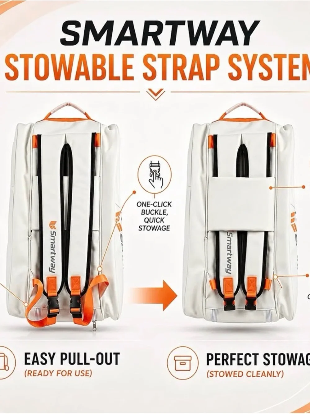 Smartway 40L Pickleball Bag White